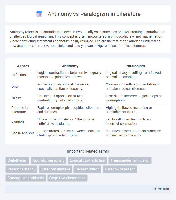 Paralogism vs Antinomy in Literature - What is The Difference?