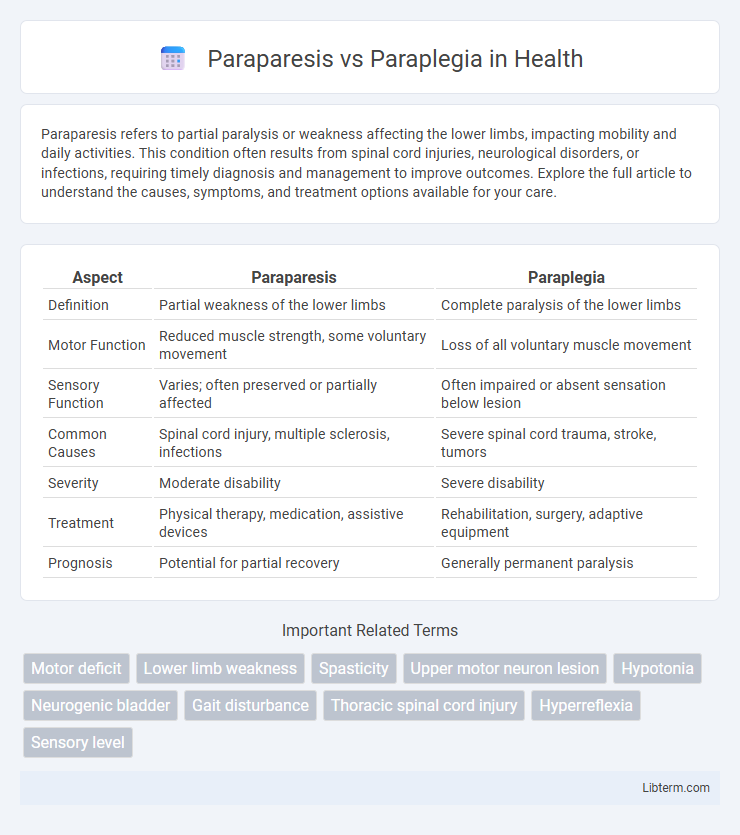 Paraplegia vs Paraparesis in Health - What is The Difference?