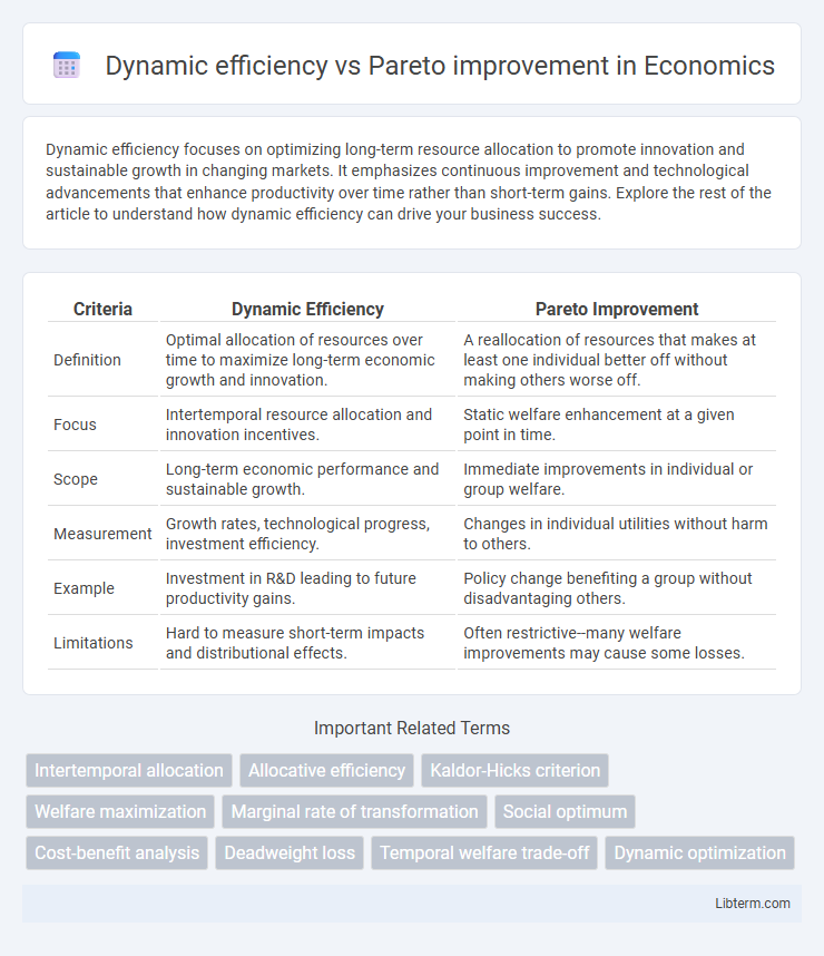 Pareto improvement vs Dynamic efficiency in Economics - What is The Difference?