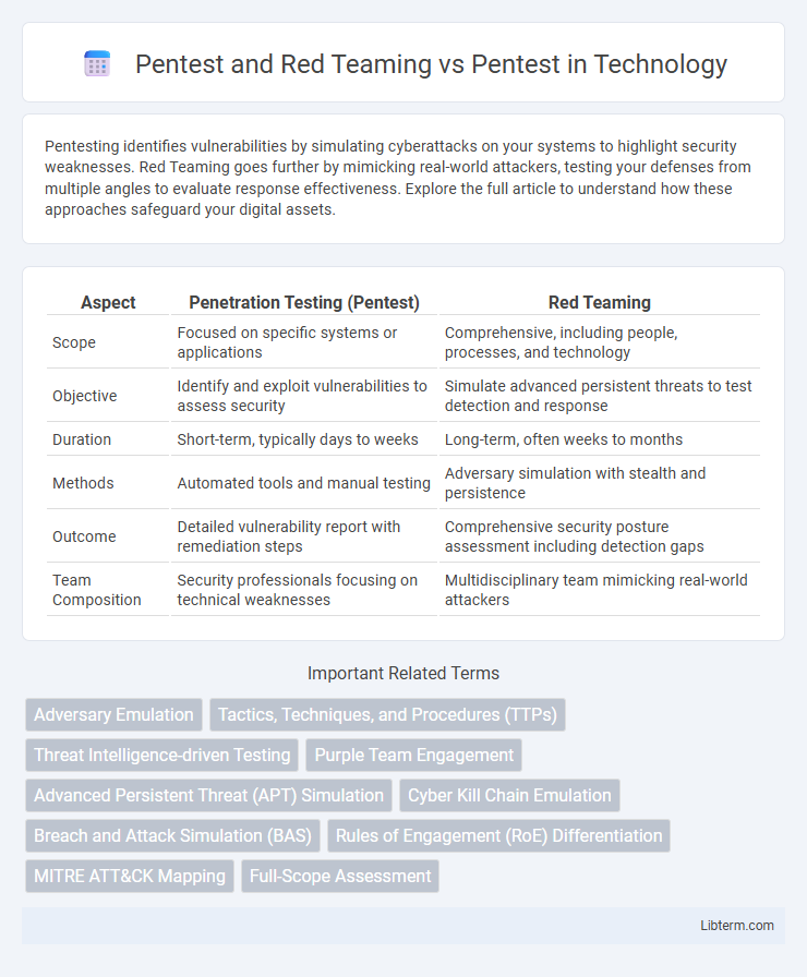 Pentest vs Pentest and Red Teaming in Technology - What is The Difference?