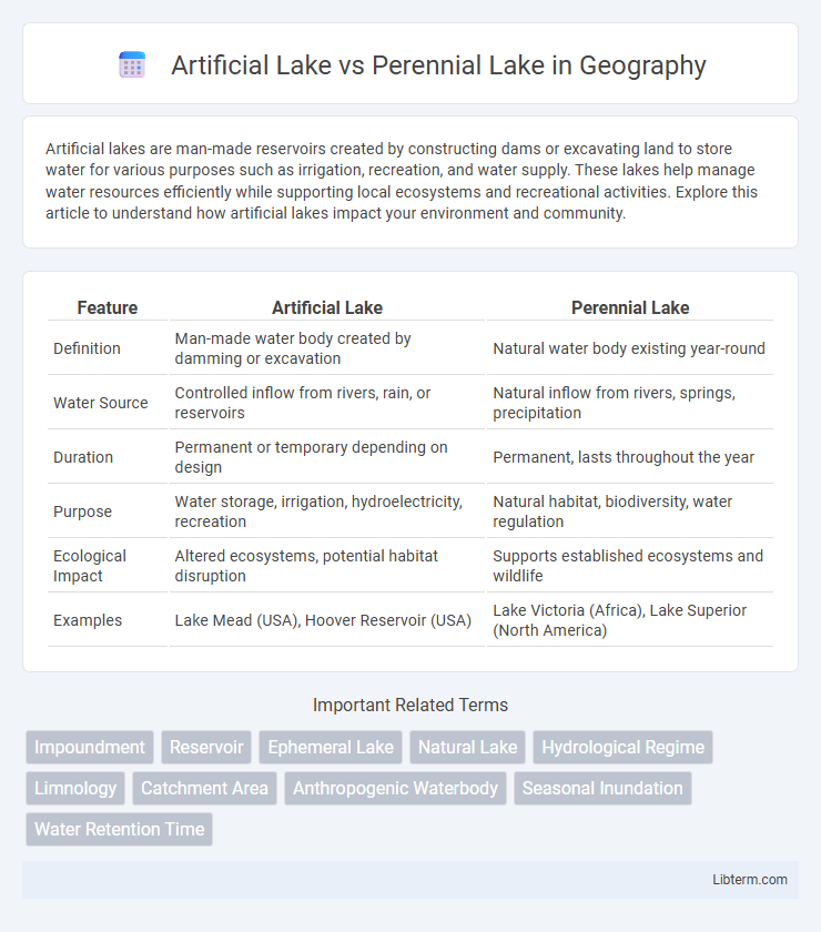 Perennial Lake vs Artificial Lake in Geography - What is The Difference?