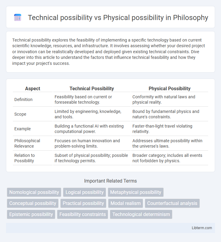 Physical possibility vs Technical possibility in Philosophy - What is The Difference?