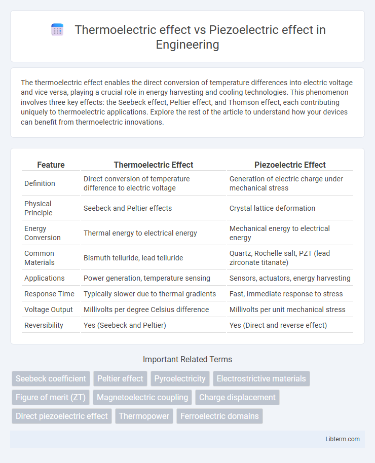Piezoelectric effect vs Thermoelectric effect in Engineering - What is The Difference?