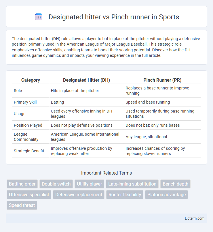 Pinch runner vs Designated hitter in Sports - What is The Difference?