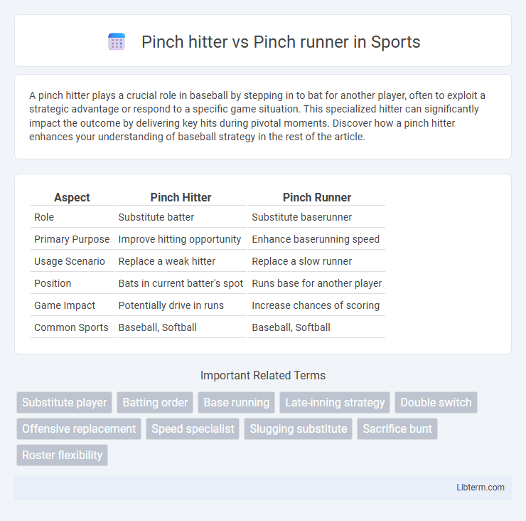 Pinch runner vs Pinch hitter in Sports - What is The Difference?