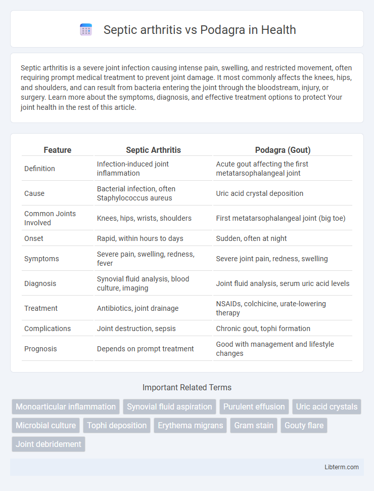 Podagra vs Septic arthritis in Health - What is The Difference?