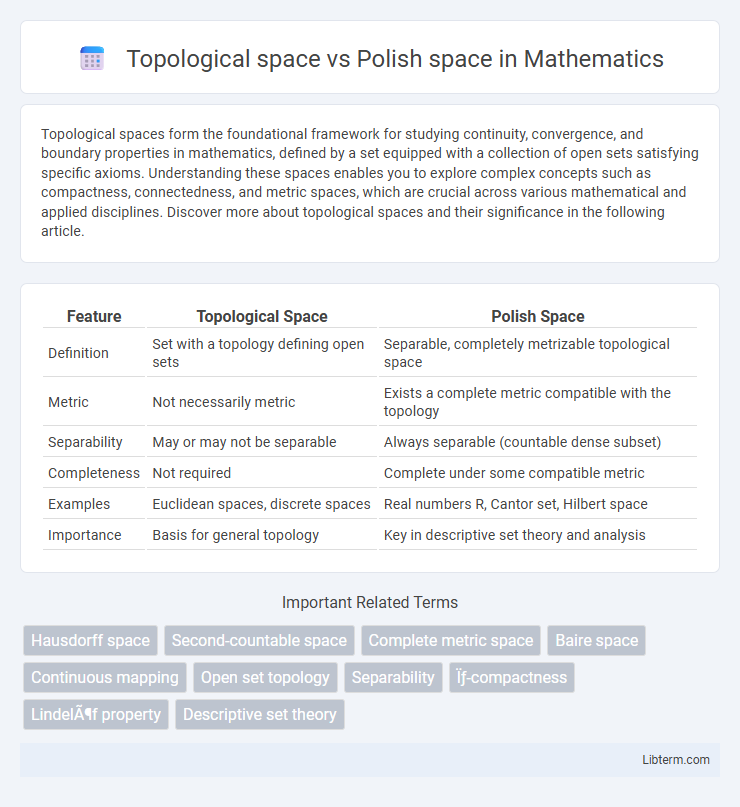 Polish space vs Topological space in Mathematics - What is The Difference?