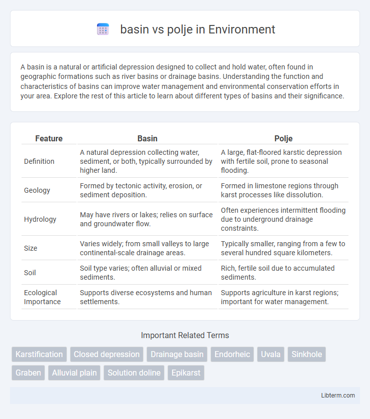polje vs basin in Environment - What is The Difference?