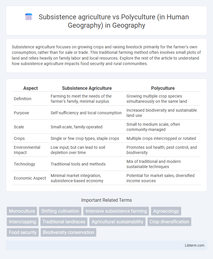 Polyculture (in Human Geography) vs Subsistence agriculture in Geography - What is The Difference?