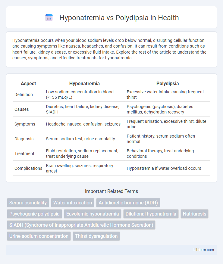 Polydipsia vs Hyponatremia in Health - What is The Difference?