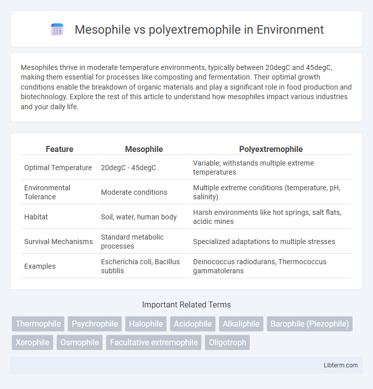 polyextremophile vs Mesophile in Environment - What is The Difference?