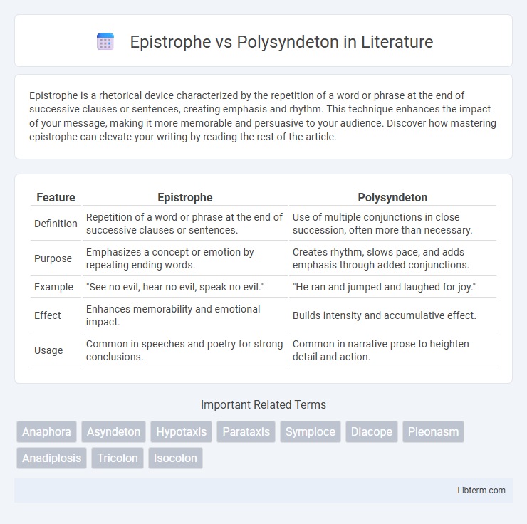 Polysyndeton vs Epistrophe in Literature - What is The Difference?