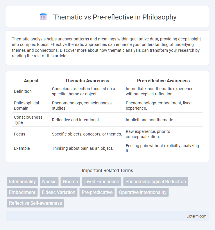 Pre-reflective vs Thematic in Philosophy - What is The Difference?