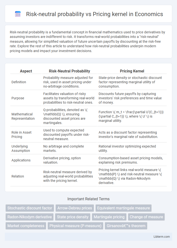 Pricing kernel vs Risk-neutral probability in Economics - What is The Difference?
