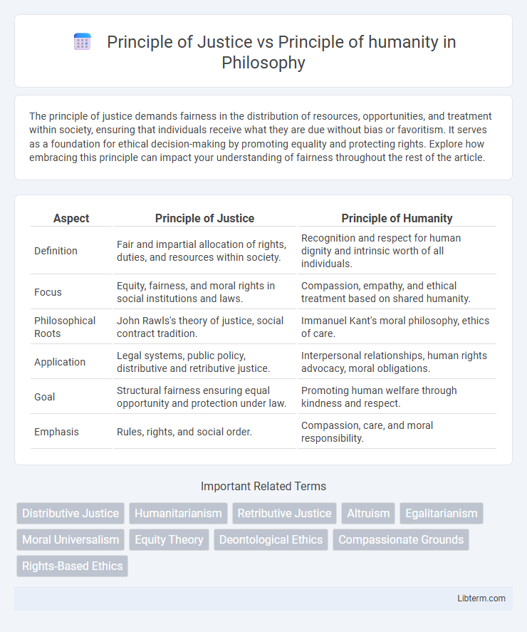 Principle of humanity vs Principle of Justice in Philosophy - What is The Difference?