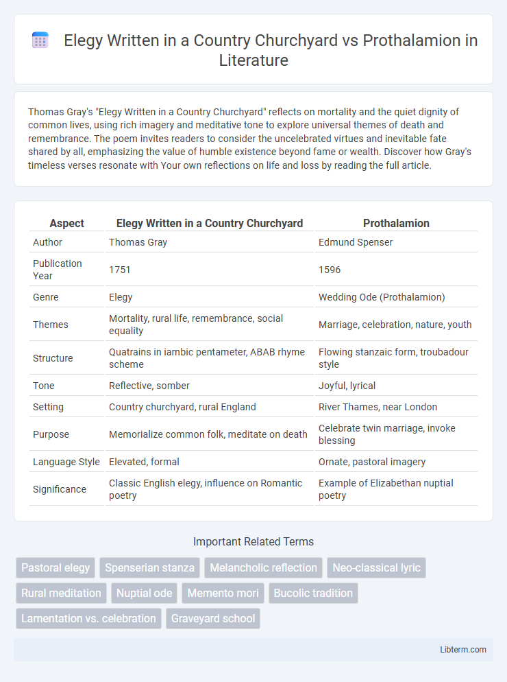 Prothalamion vs Elegy Written in a Country Churchyard in Literature - What is The Difference?