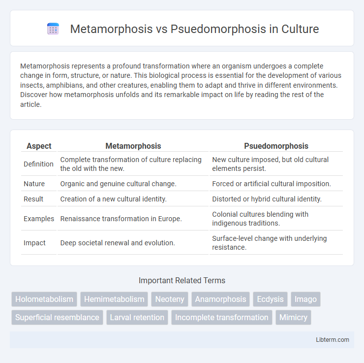 Psuedomorphosis vs Metamorphosis in Culture - What is The Difference?