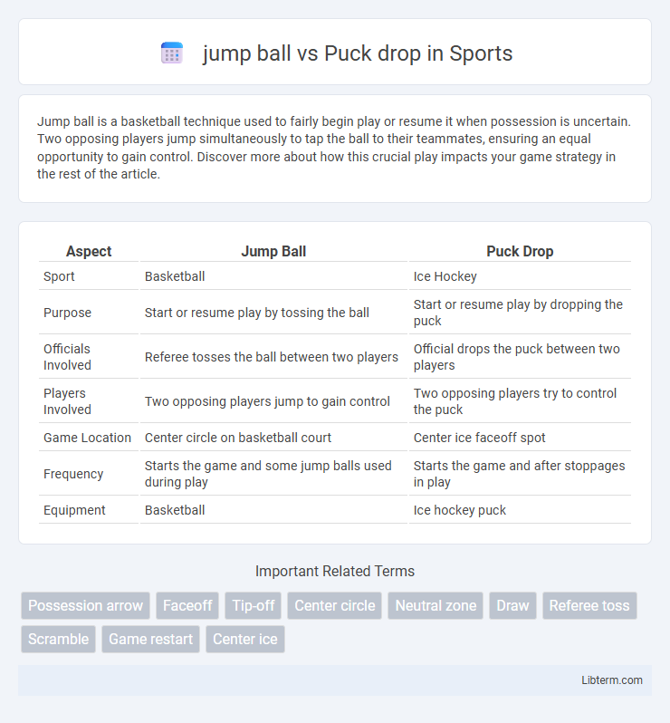 Puck drop vs jump ball in Sports - What is The Difference?