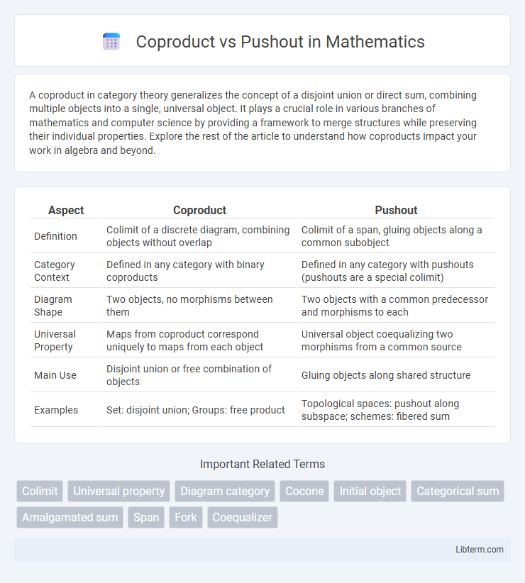 Pushout vs Coproduct in Mathematics - What is The Difference?