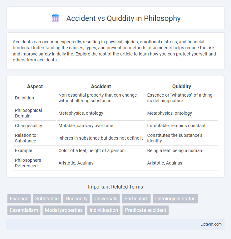 Quiddity vs Accident in Philosophy - What is The Difference?