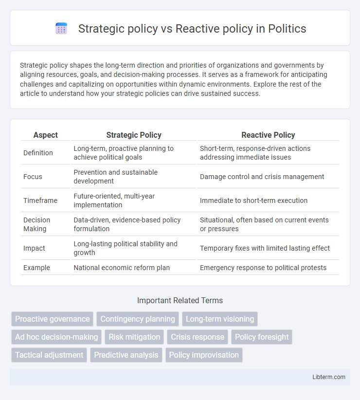 Reactive policy vs Strategic policy in Politics - What is The Difference?