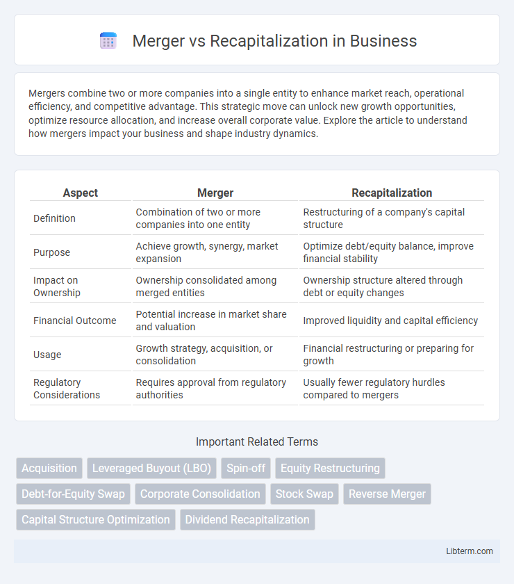 Recapitalization vs Merger in Business - What is The Difference?