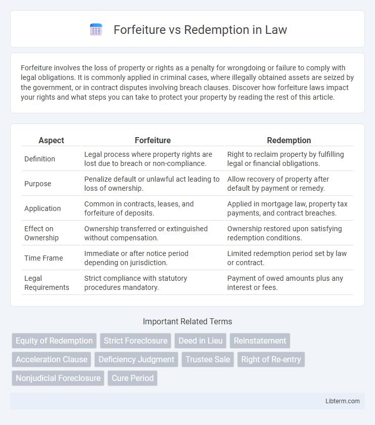 Redemption vs Forfeiture in Law - What is The Difference?