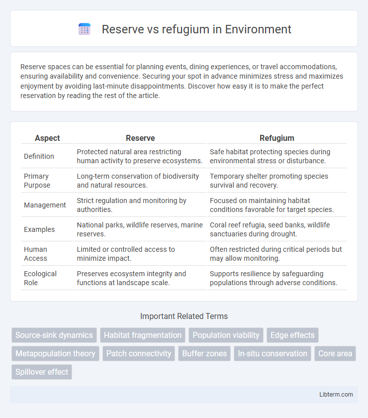 refugium vs Reserve in Environment - What is The Difference?