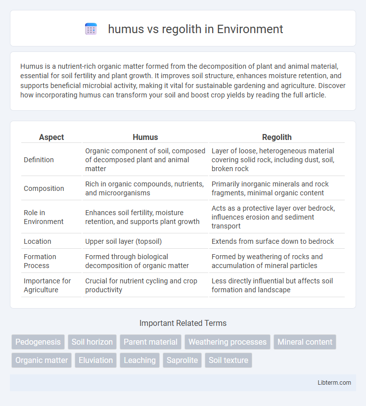 regolith vs humus in Environment - What is The Difference?