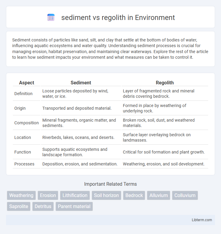 regolith vs sediment in Environment - What is The Difference?