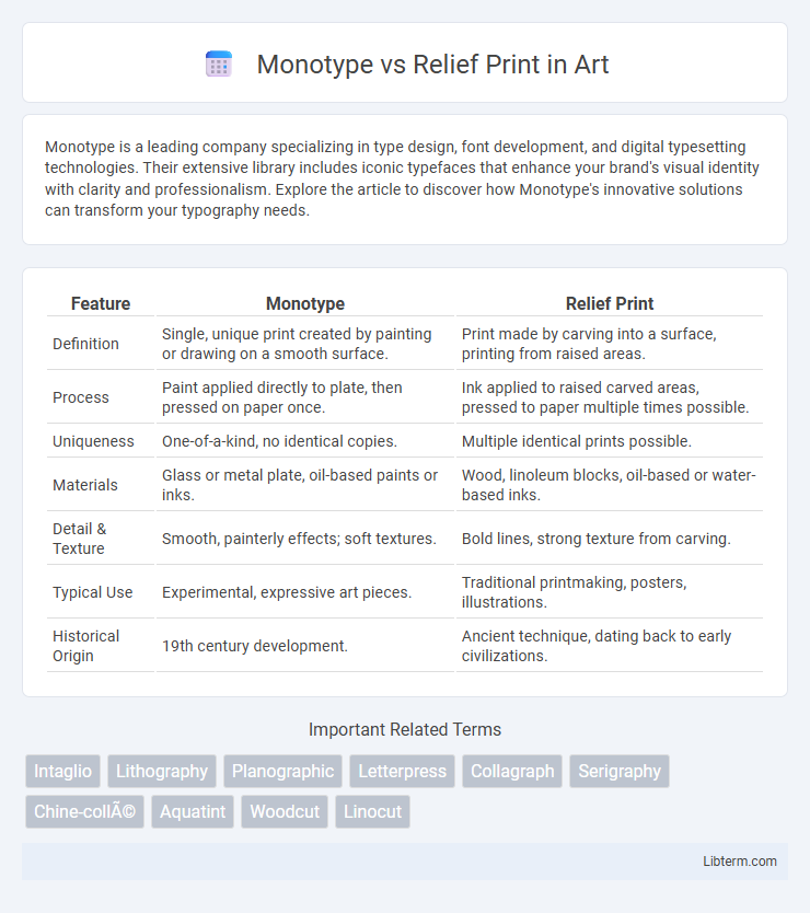 Relief Print vs Monotype in Art - What is The Difference?