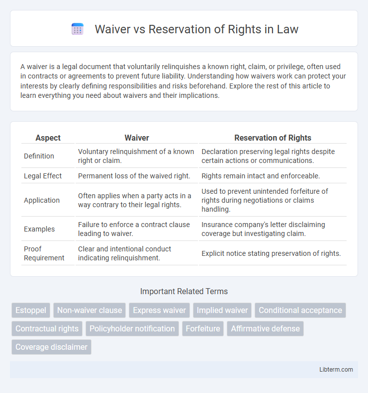 Reservation of Rights vs Waiver in Law - What is The Difference?