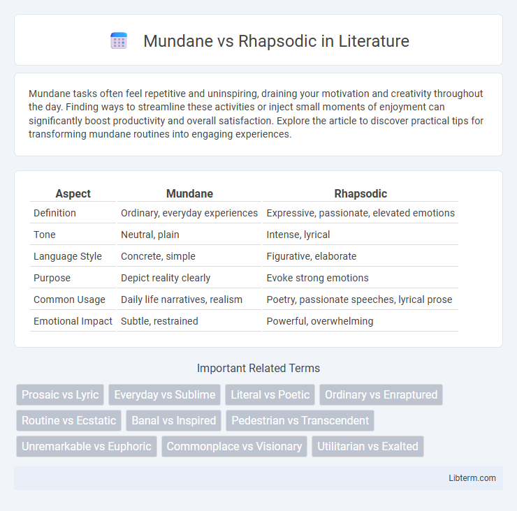 Rhapsodic vs Mundane in Literature - What is The Difference?