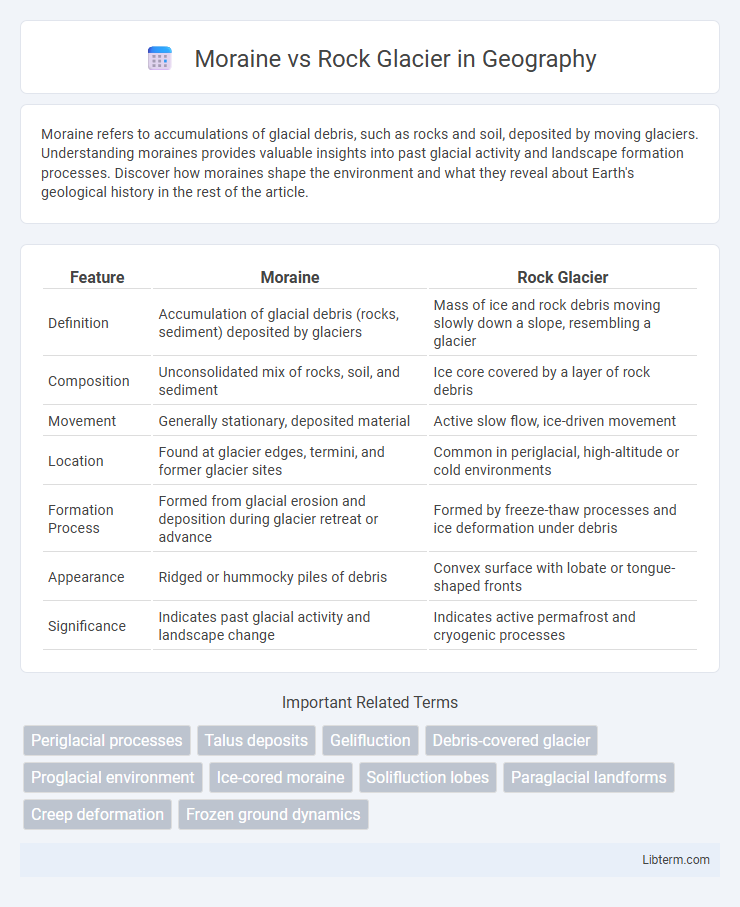 Rock Glacier vs Moraine in Geography - What is The Difference?