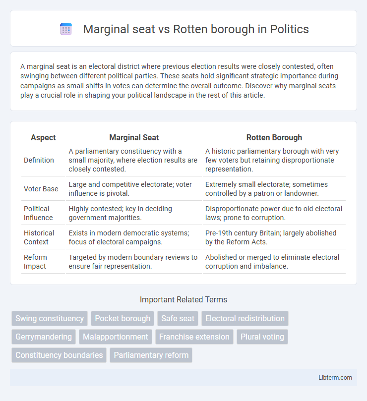 Rotten borough vs Marginal seat in Politics - What is The Difference?