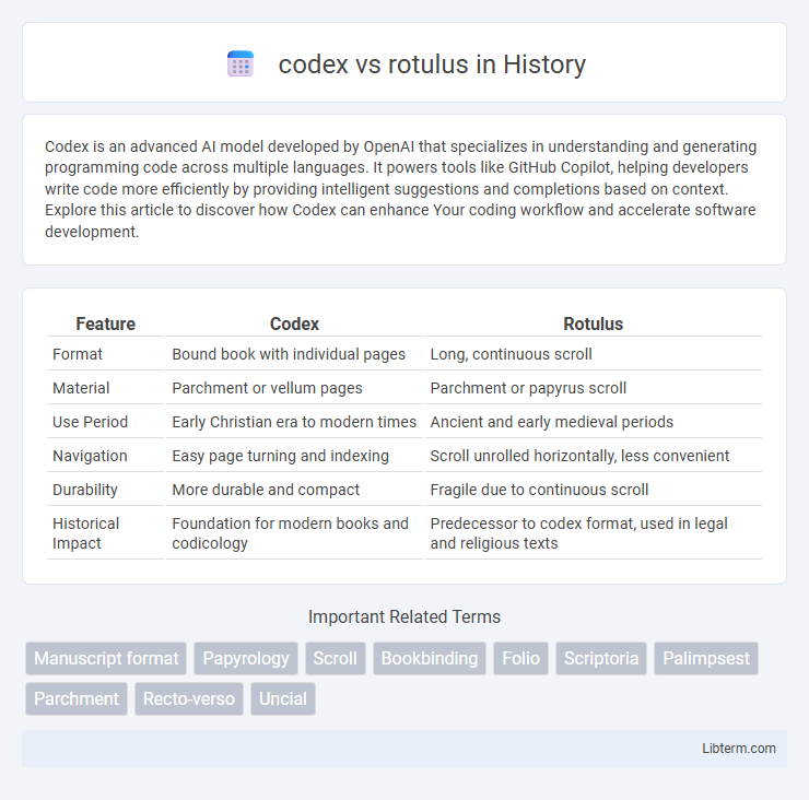 rotulus vs codex in History - What is The Difference?