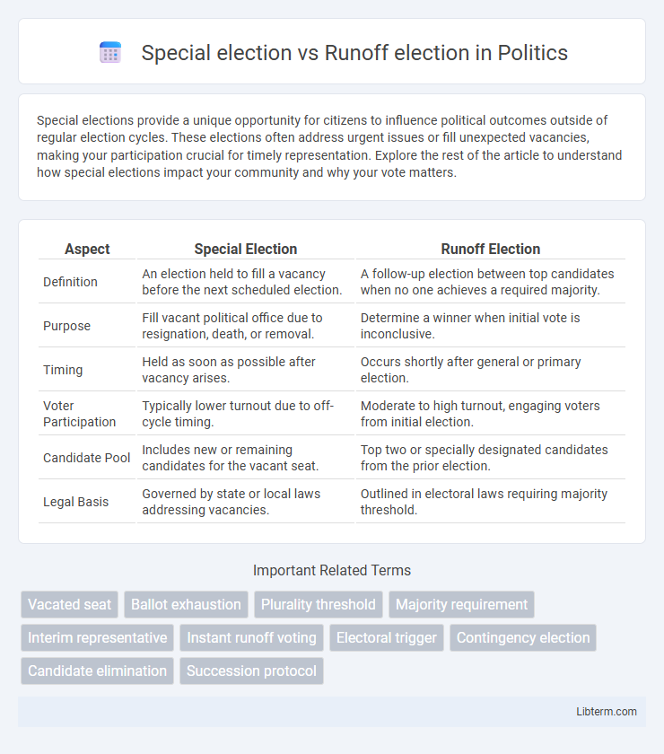 Runoff election vs Special election in Politics - What is The Difference?