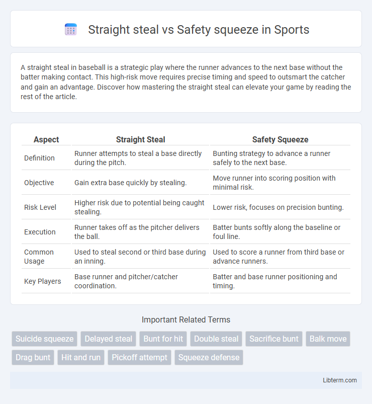 Safety squeeze vs Straight steal in Sports - What is The Difference?