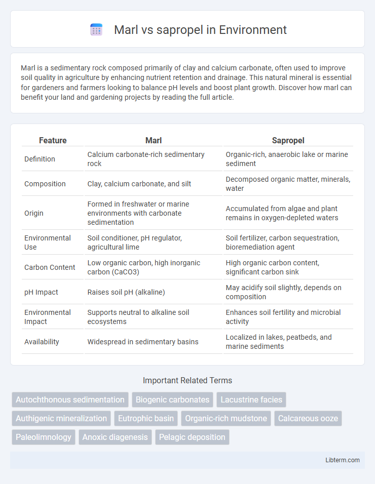 sapropel vs Marl in Environment - What is The Difference?