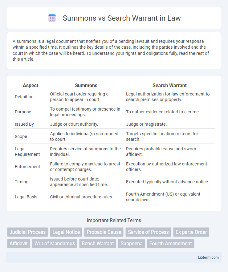 Search Warrant vs Summons in Law - What is The Difference?