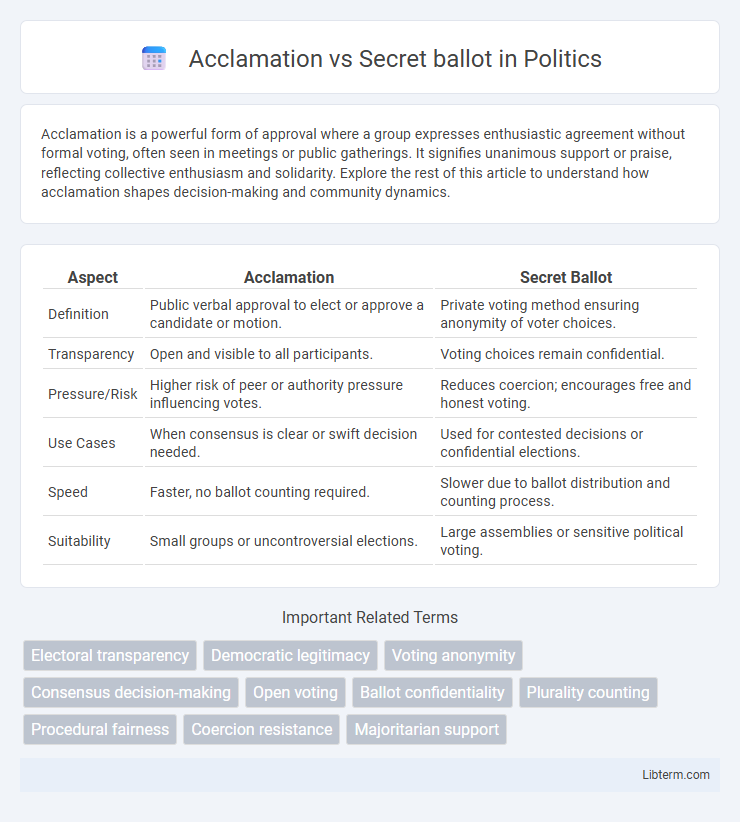 Secret ballot vs Acclamation in Politics - What is The Difference?