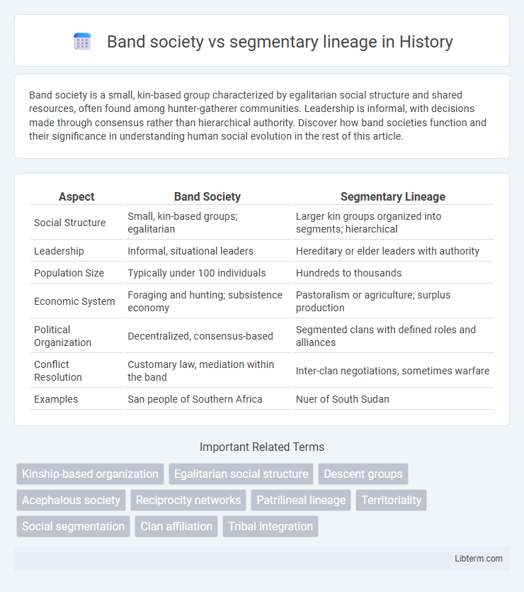 segmentary lineage vs Band society in History - What is The Difference?