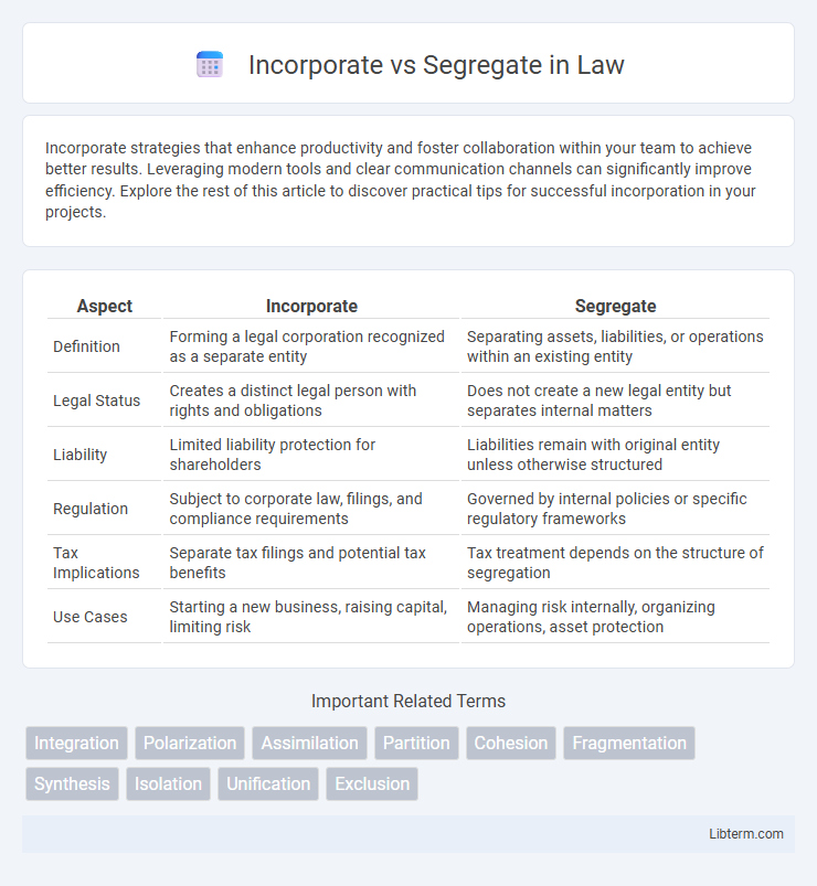 Segregate vs Incorporate in Law - What is The Difference?