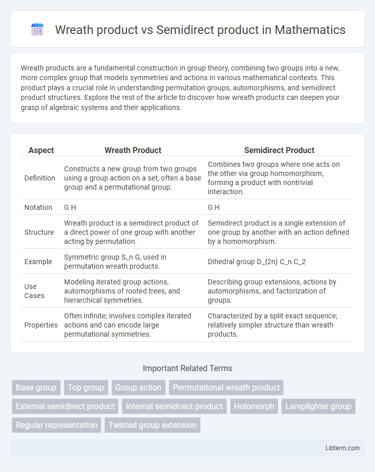 Semidirect product vs Wreath product in Mathematics - What is The Difference?