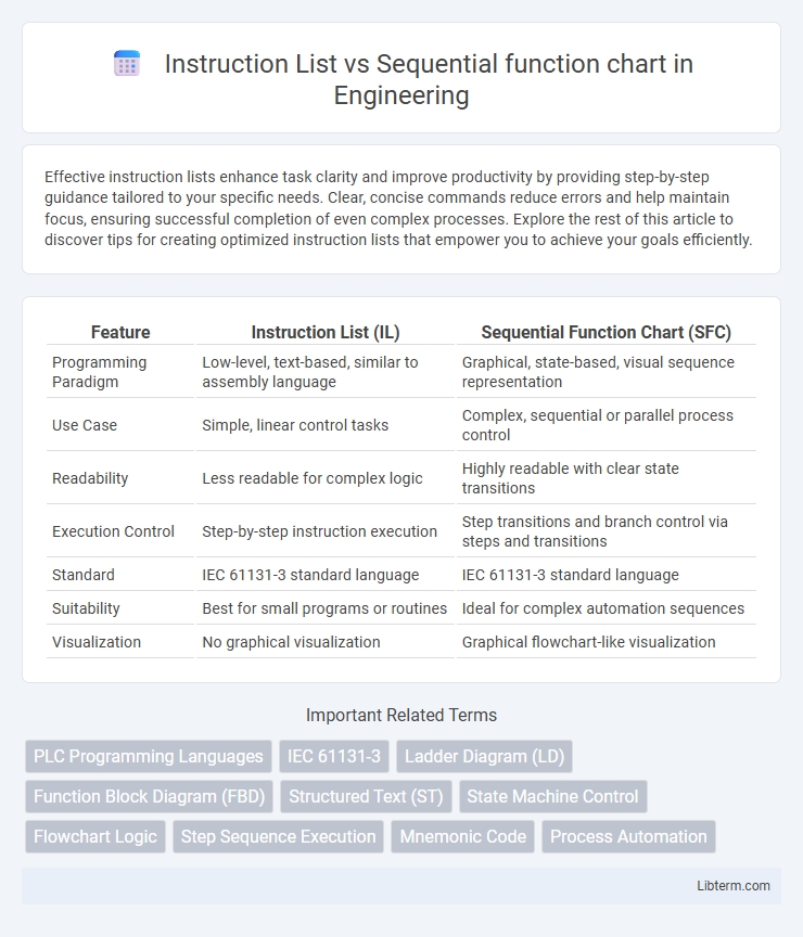 Sequential function chart vs Instruction List in Engineering - What is The Difference?
