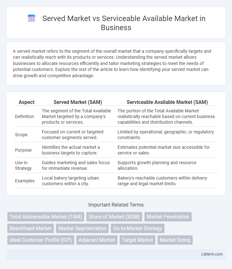 Serviceable Available Market vs Served Market in Business - What is The Difference?