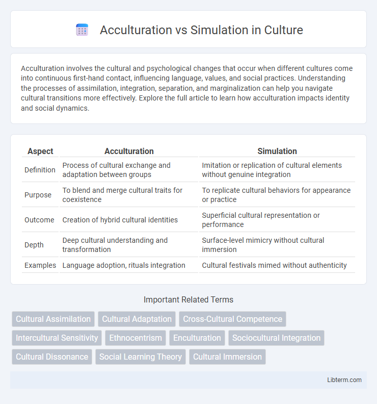 Simulation vs Acculturation in Culture - What is The Difference?