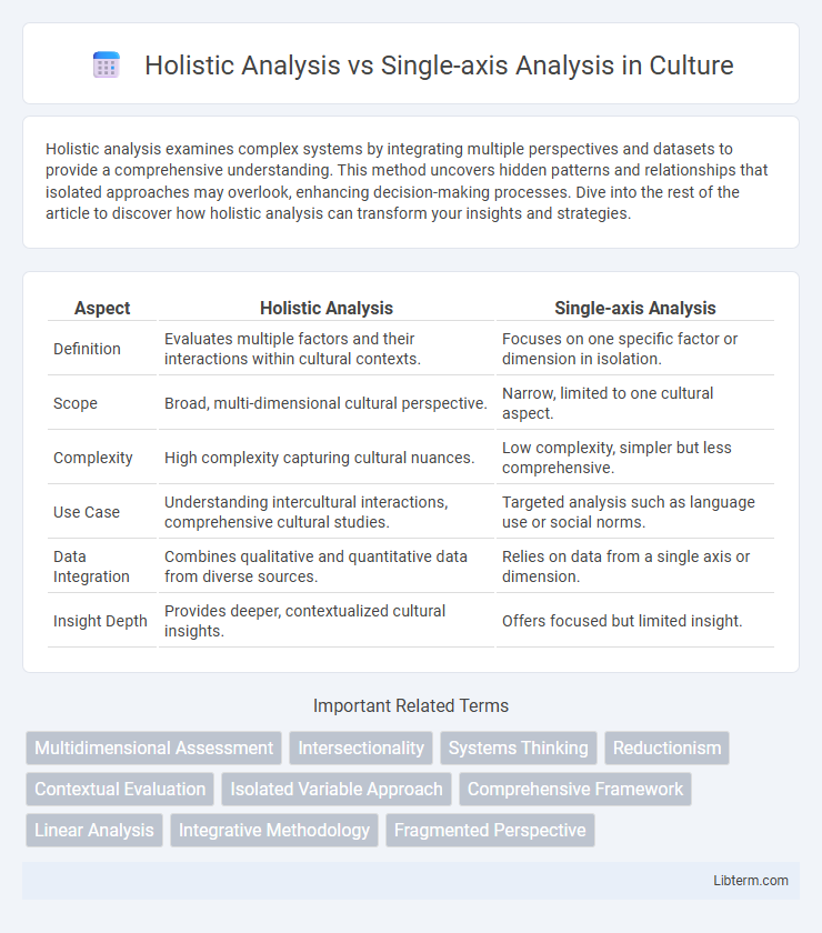 Single-axis Analysis vs Holistic Analysis in Culture - What is The Difference?