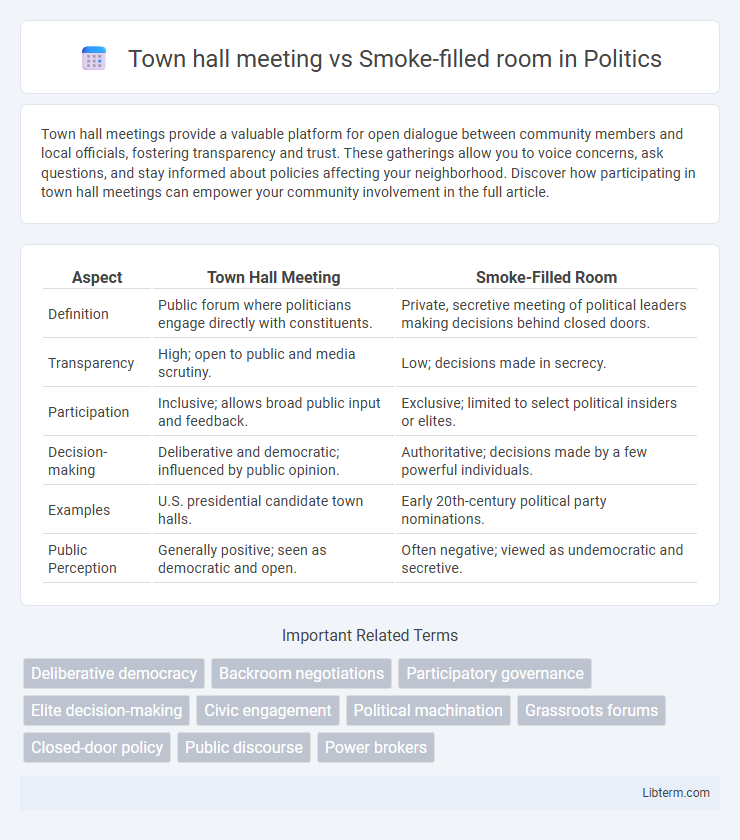 Smoke-filled room vs Town hall meeting in Politics - What is The Difference?