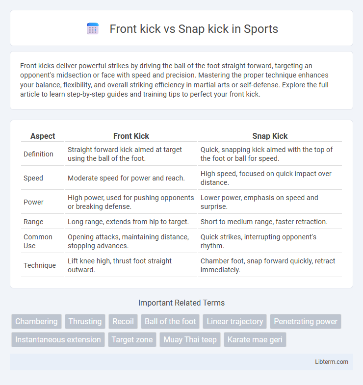 Snap kick vs Front kick in Sports - What is The Difference?